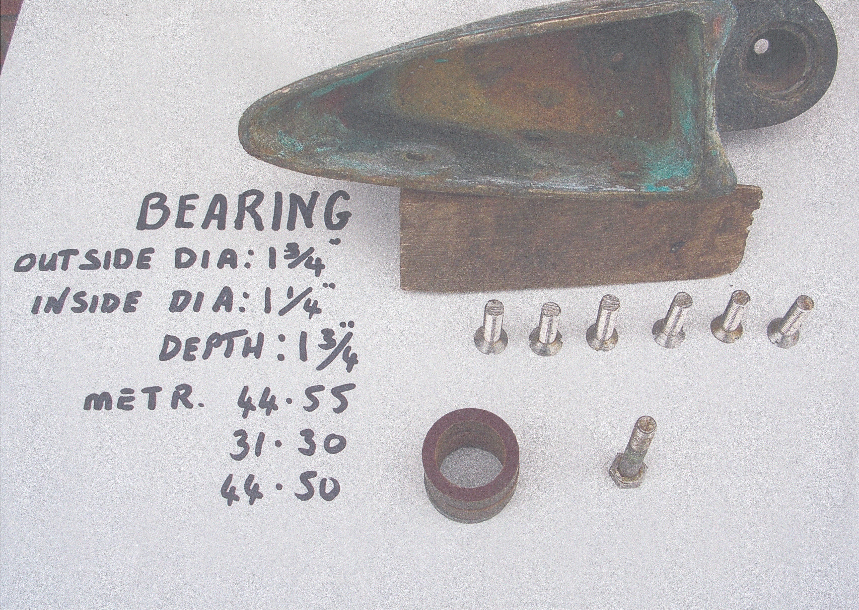 Skeg Bearing &amp; Bolts