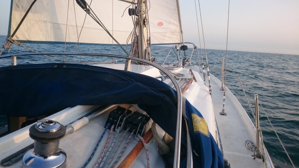 Sabreon crossing Lyme Bay