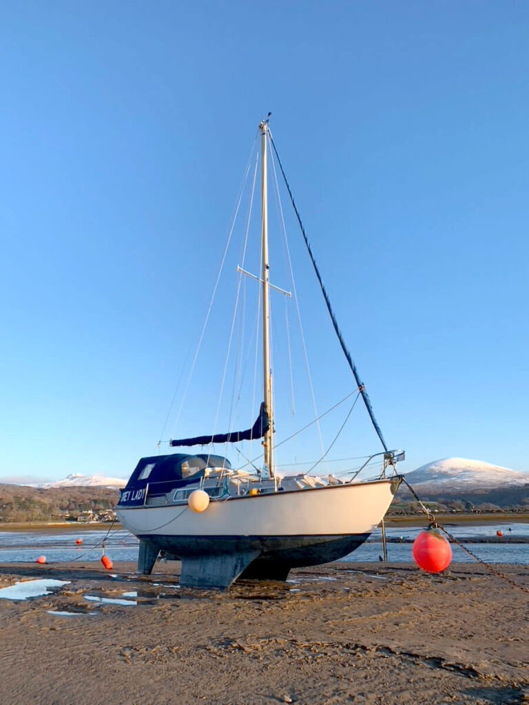 Sabre 27, Grey Lady – On her mooring, Mochras, Harlech